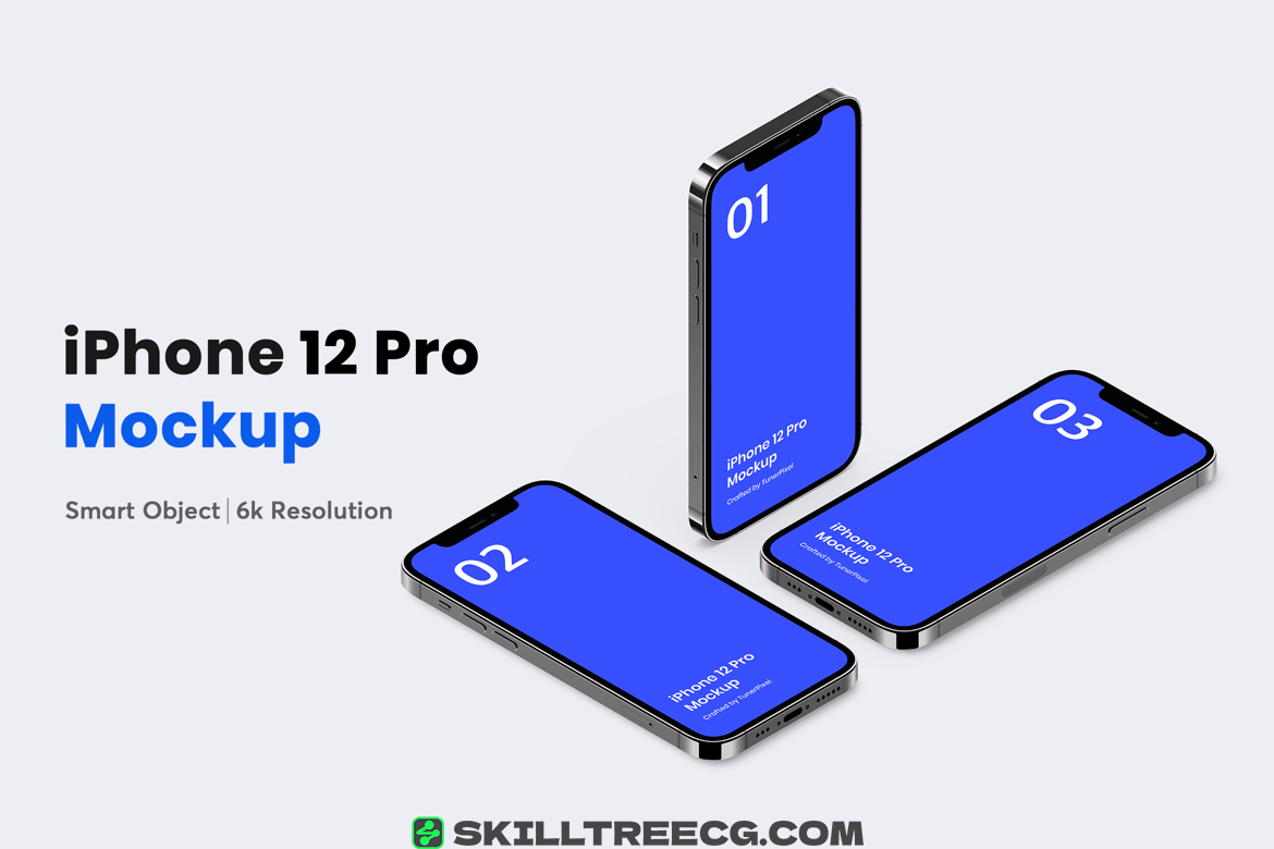 iPhone 12 Pro Isometric Mockup 13.0（644007）-技能树